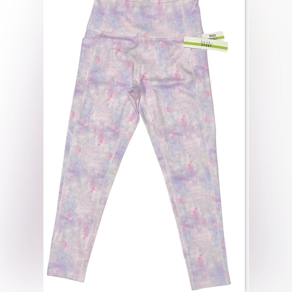 NICOLE MILLER SPORT WOMEN LENGTH LEGGINGS WITH POCKETS-WORKOUT COLORS PINK XL